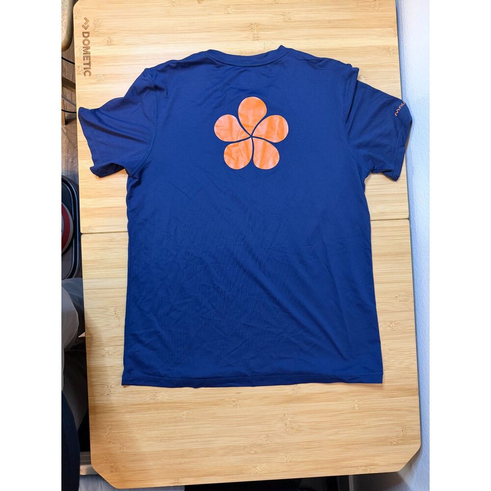 Toes on the Nose Mauna Kea Plumeria Sun Shirt Tech Tee Navy Blue Men's XL
